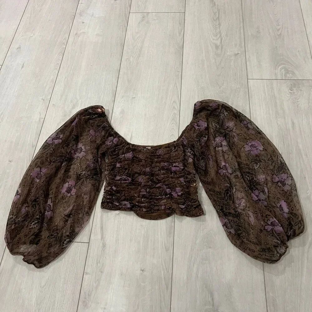 FREE PEOPLE Lilia Crop Top In Olive Combo size s